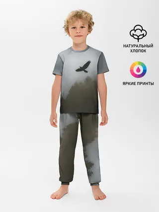 Детская пижама с брюками / Орёл над лесом