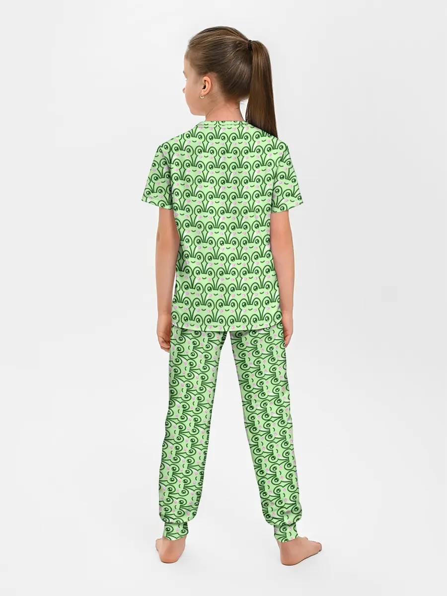 Детская пижама с брюками / милые лягушки