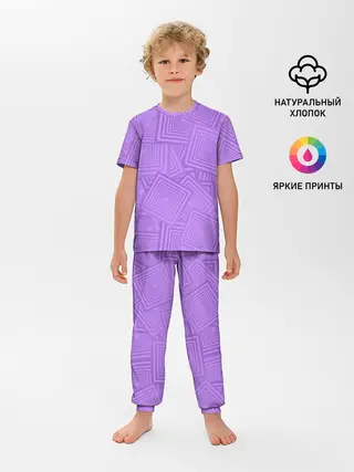 Детская пижама с брюками / Квадраты в квадратах