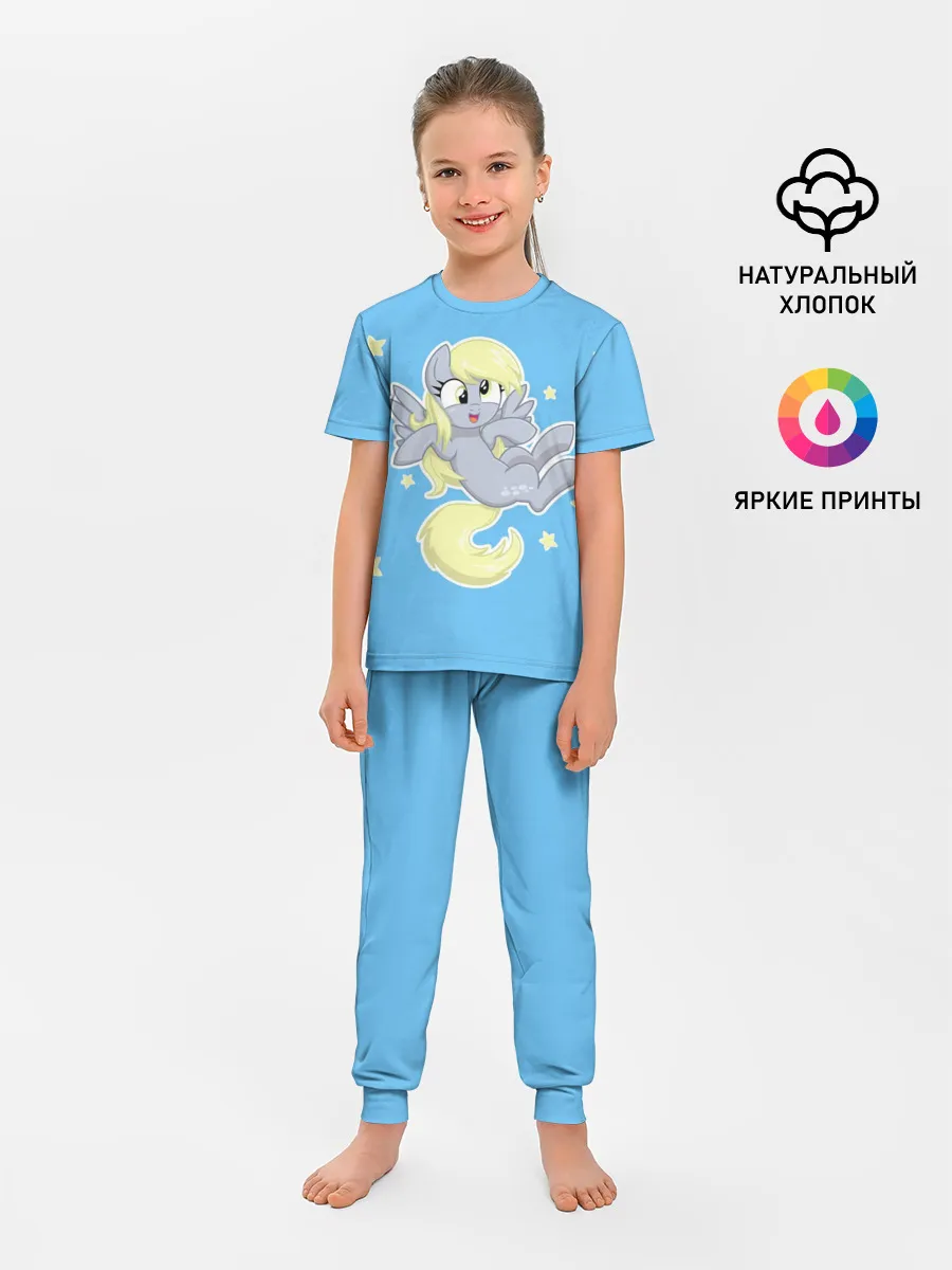 Детская пижама с брюками / Пони в звёздном небе