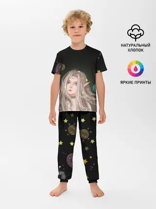Детская пижама с брюками / Эльфийка и звезды