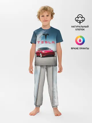 Детская пижама с брюками / Tesla Model 3