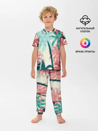 Детская пижама с брюками / Абстракция Пальмы Текстура