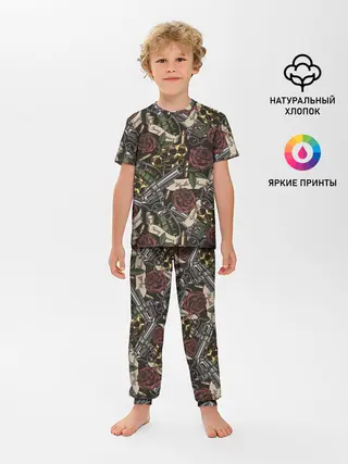 Детская пижама с брюками / старая школа