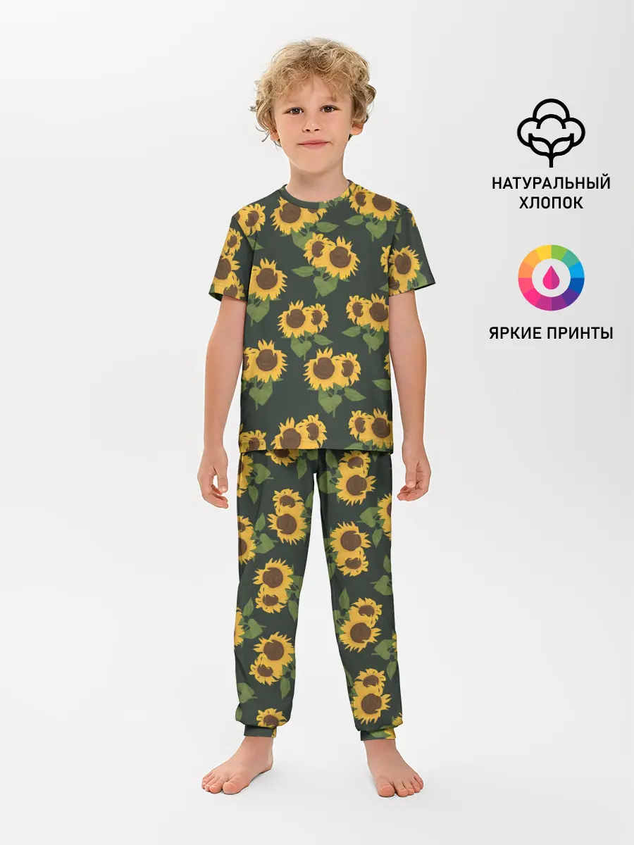 Детская пижама с брюками / Подсолнухи