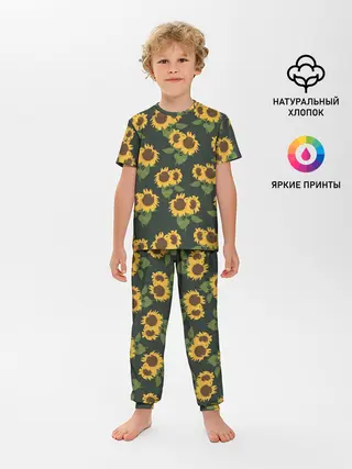 Детская пижама с брюками / Подсолнухи