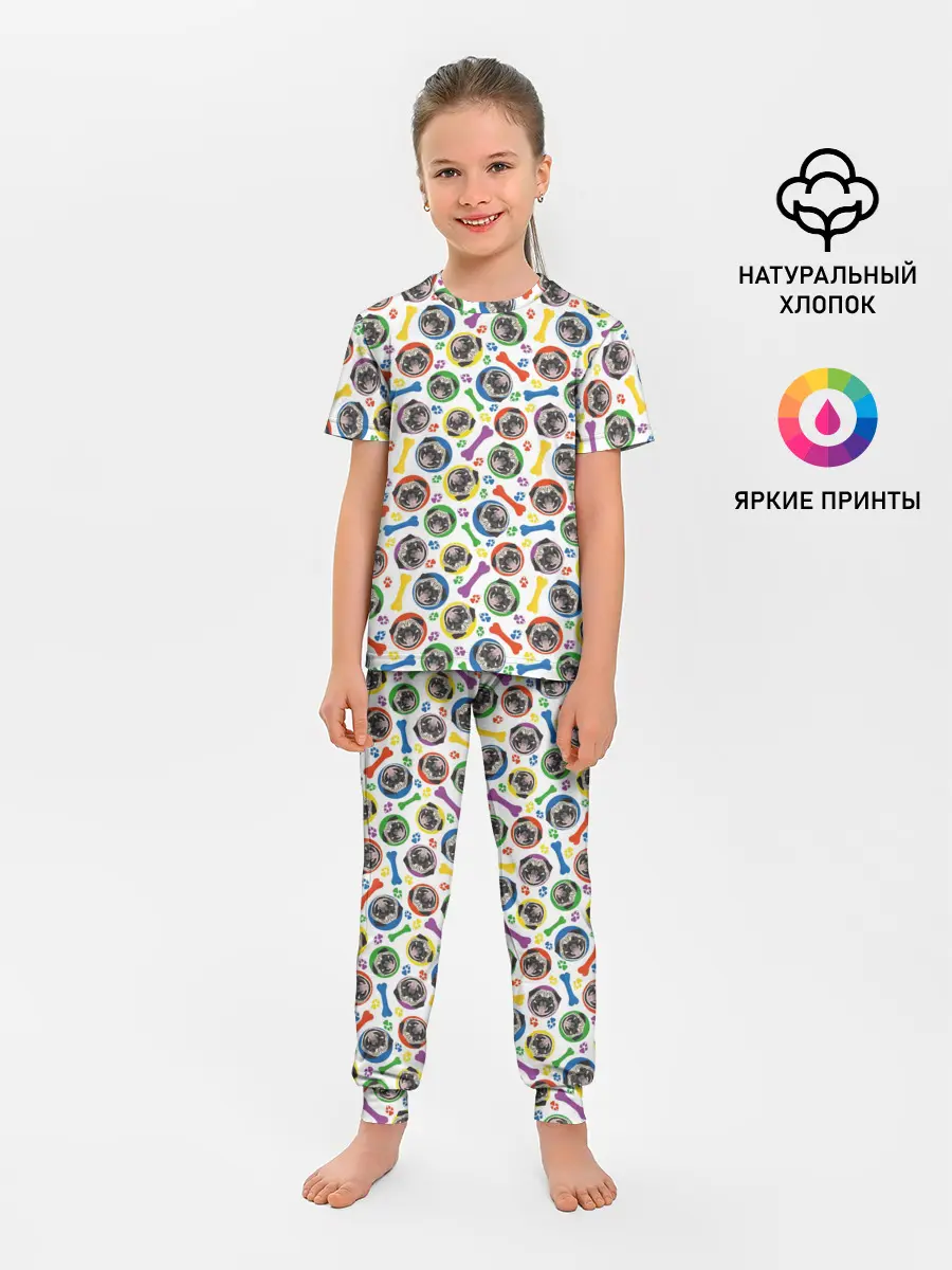 Детская пижама с брюками / Мопс