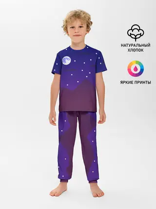 Детская пижама с брюками / Пиксельная ночь | 8 bit