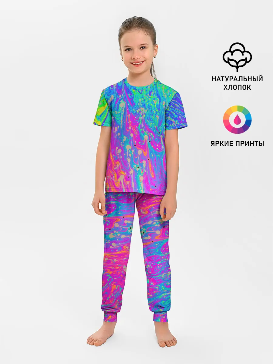 Детская пижама с брюками / НЕОНОВАЯ ПАЛИТРА