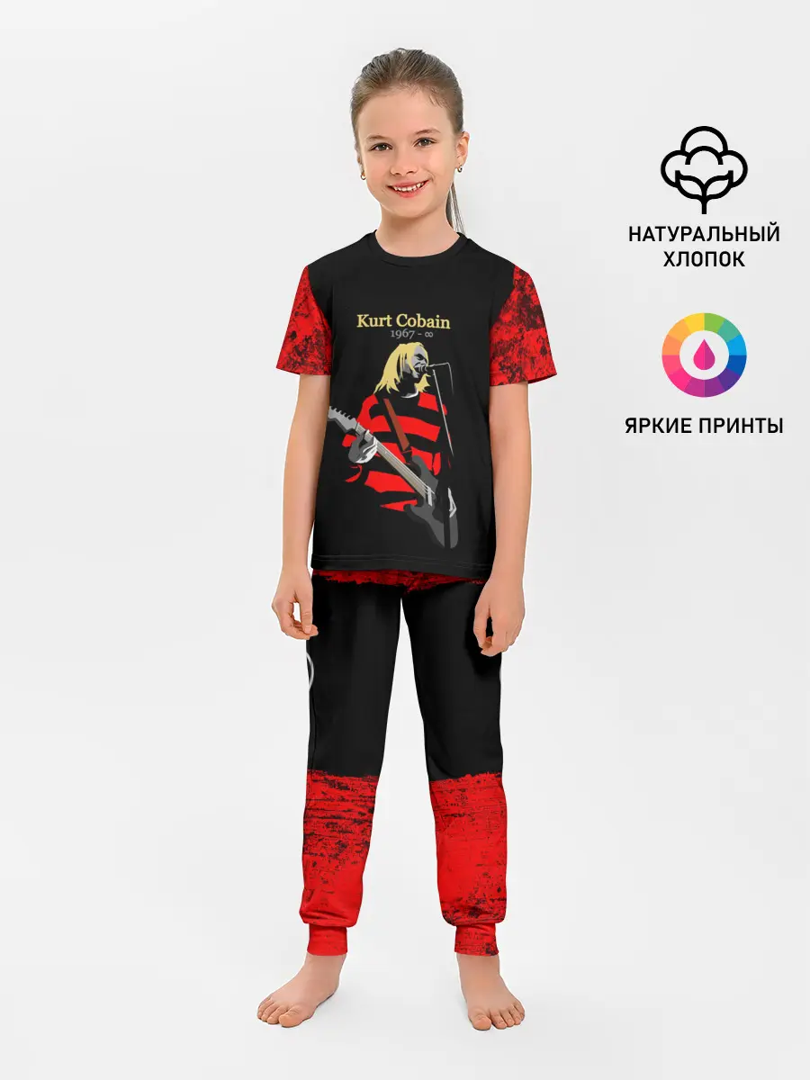 Детская пижама с брюками / КУРТ КОБЕЙН | НИРВАНА | ЛОГО