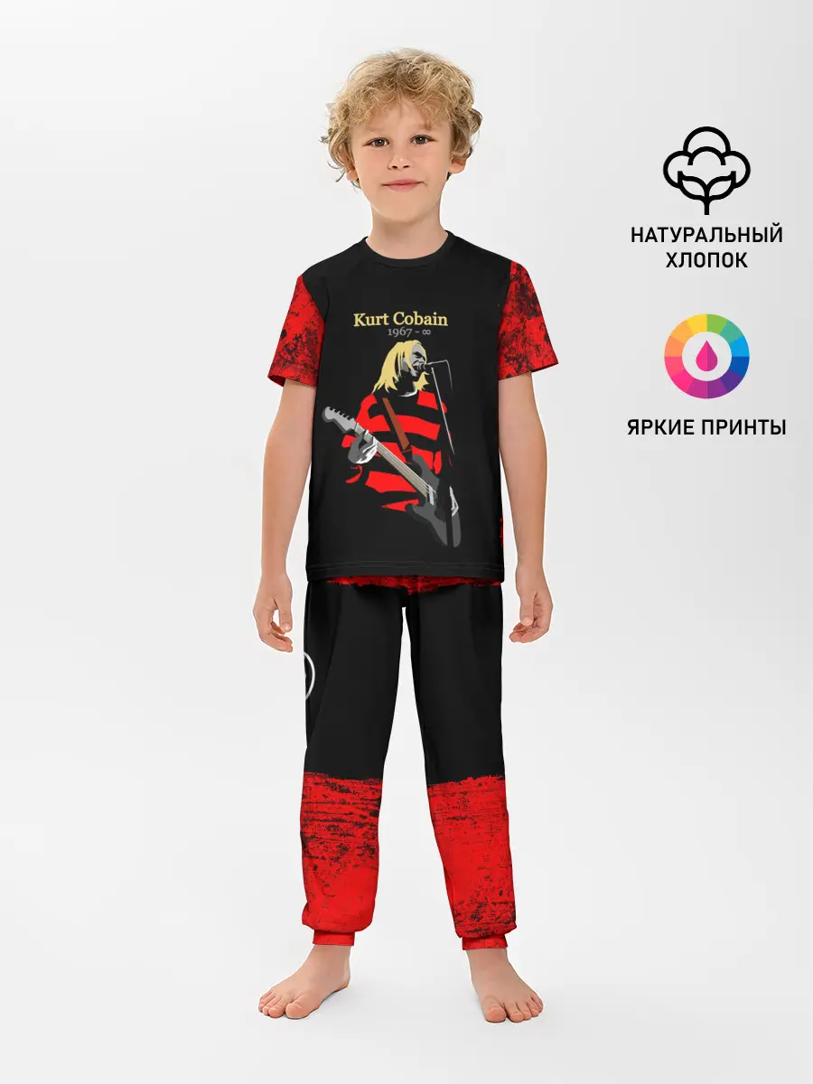 Детская пижама с брюками / КУРТ КОБЕЙН | НИРВАНА | ЛОГО