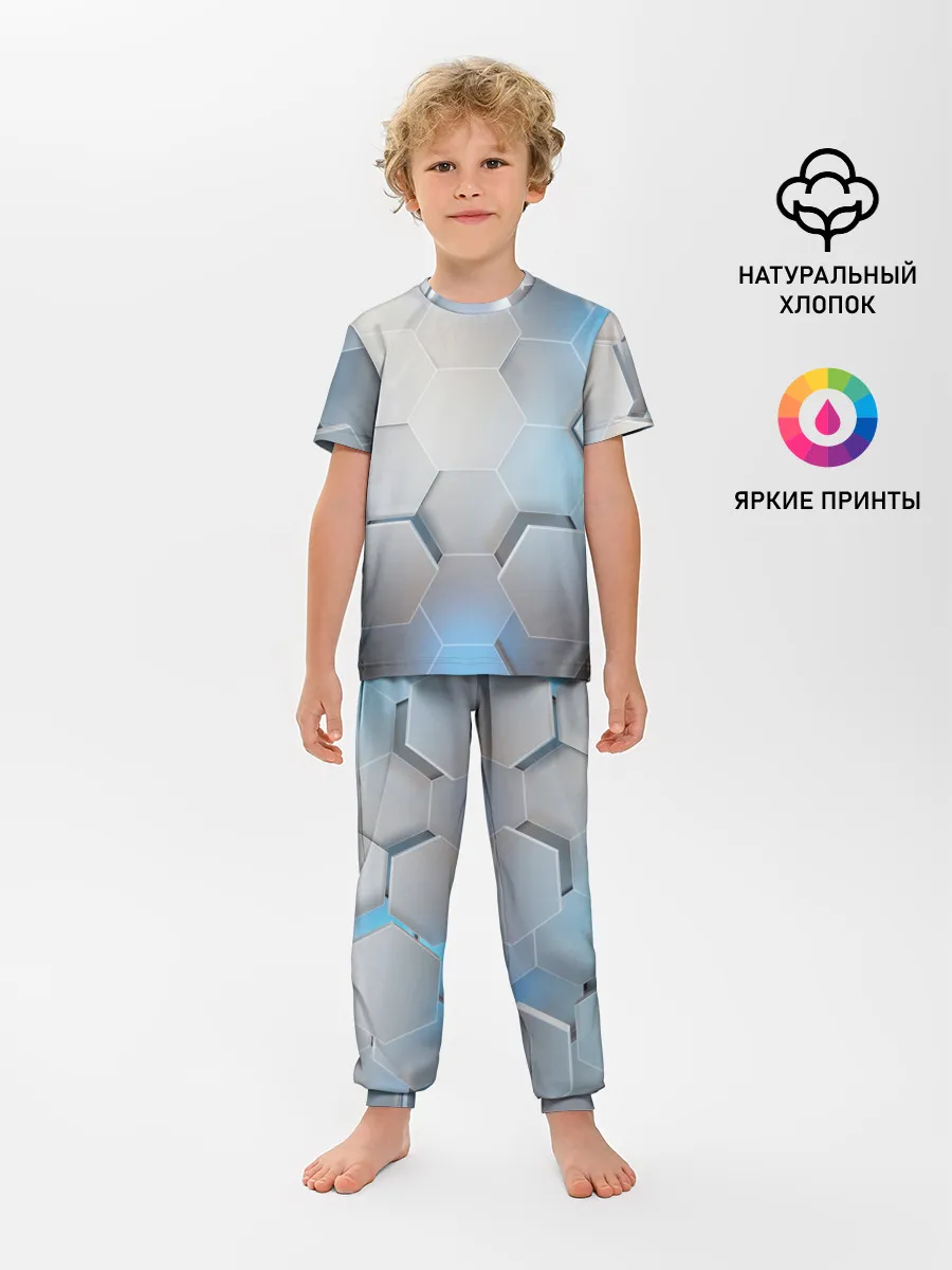 Детская пижама с брюками / 3D соты