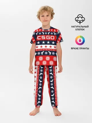 Детская пижама с брюками / CS GO НОВОГОДНИЙ