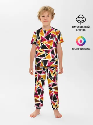 Детская пижама с брюками / Разноцветные треугольники