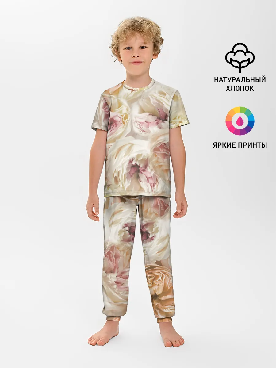 Детская пижама с брюками / Нежные Пионы