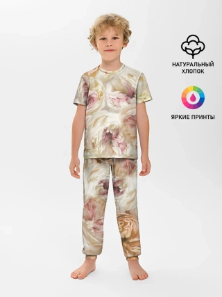 Детская пижама с брюками / Нежные Пионы