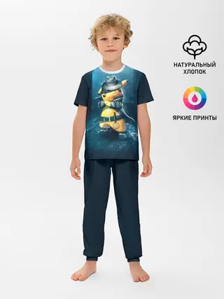 Детская пижама с брюками / Пикачу Холмс