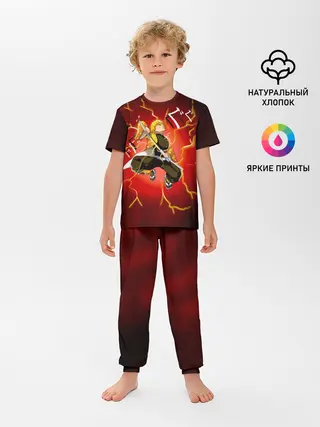 Детская пижама с брюками / Зеницу Агацума Kimetsu no Yaiba