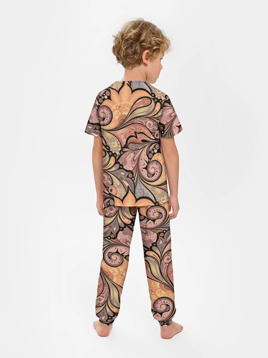 Детская пижама с брюками / дудл узоры