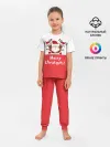 Детская пижама с брюками / Санта с 2 Оленями