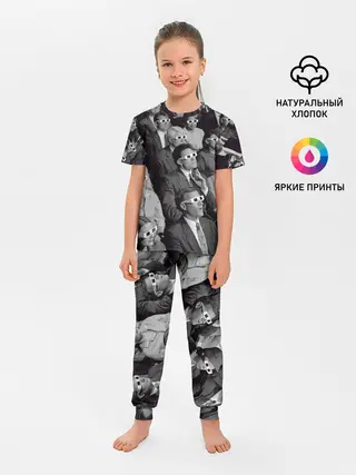 Детская пижама с брюками / Люди смотрят фильм в 3d очках