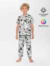 Детская пижама с брюками / Собаки черно-белое