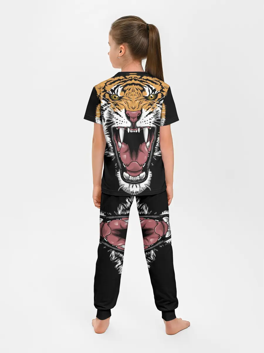 Детская пижама с брюками / Оскал амурского тигра