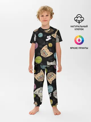 Детская пижама с брюками / Злой кот.