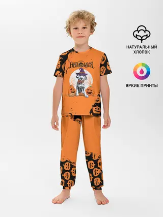 Детская пижама с брюками / Далматинец в шляпе | Хэллоуин