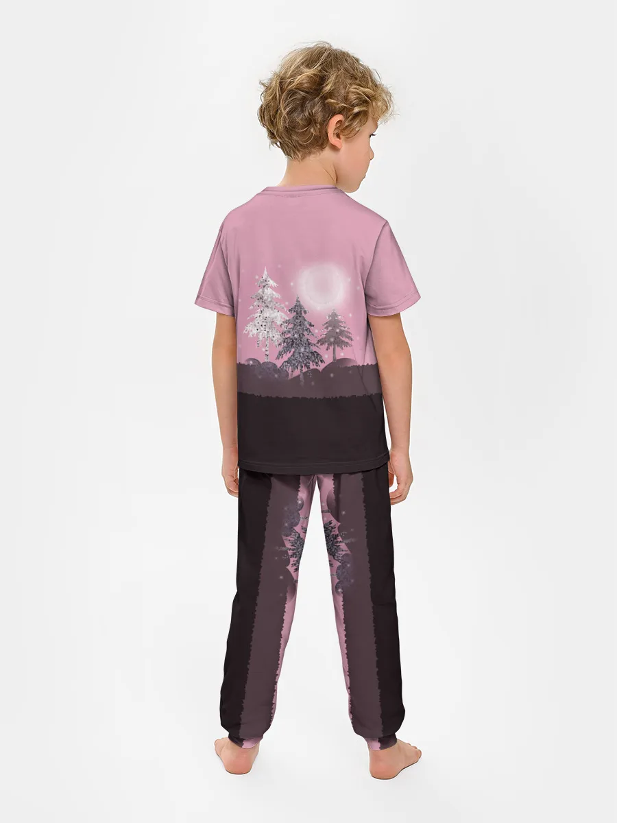 Детская пижама с брюками / Розовое сияние