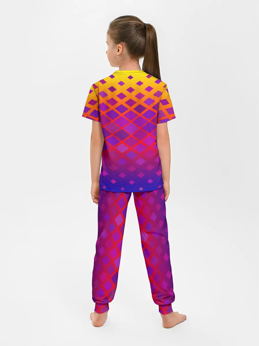 Детская пижама с брюками / Красочная Геометрия