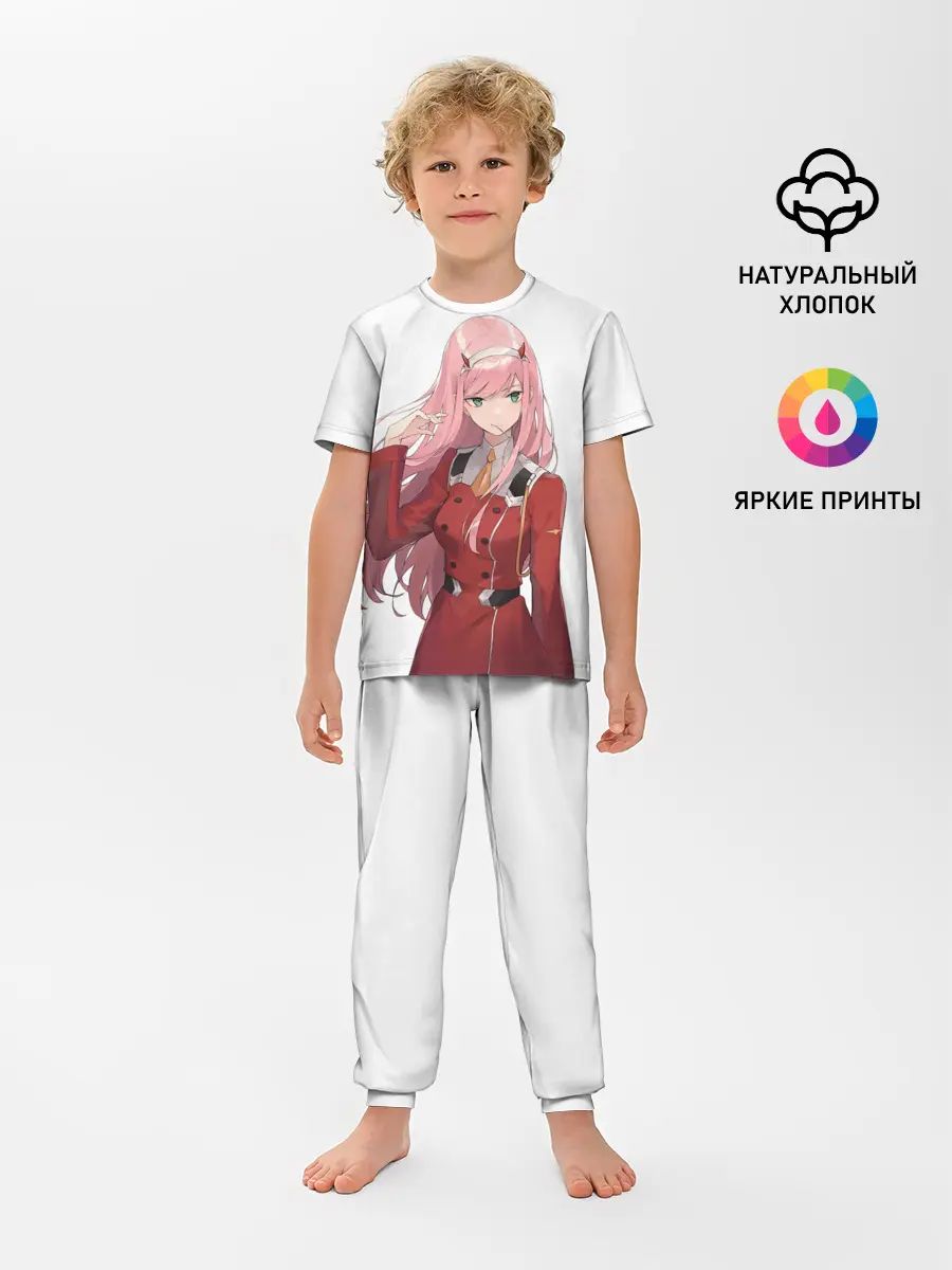 Детская пижама с брюками / ноль два волосы