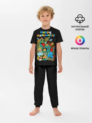 Детская пижама с брюками / Монстры празднуют Хеллоуин