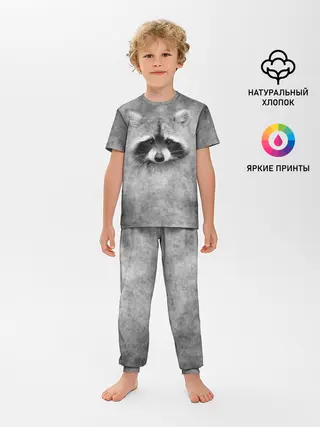 Детская пижама с брюками / Енот