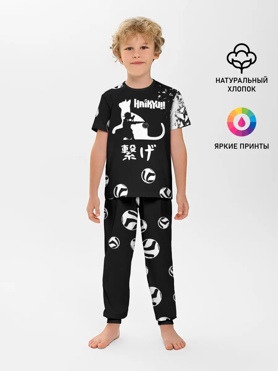 Детская пижама с брюками / Старшая Некома коты Haikyuu!!