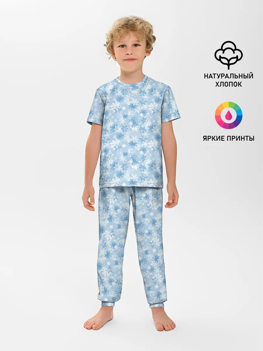 Детская пижама с брюками / Морозное Снежное Утро