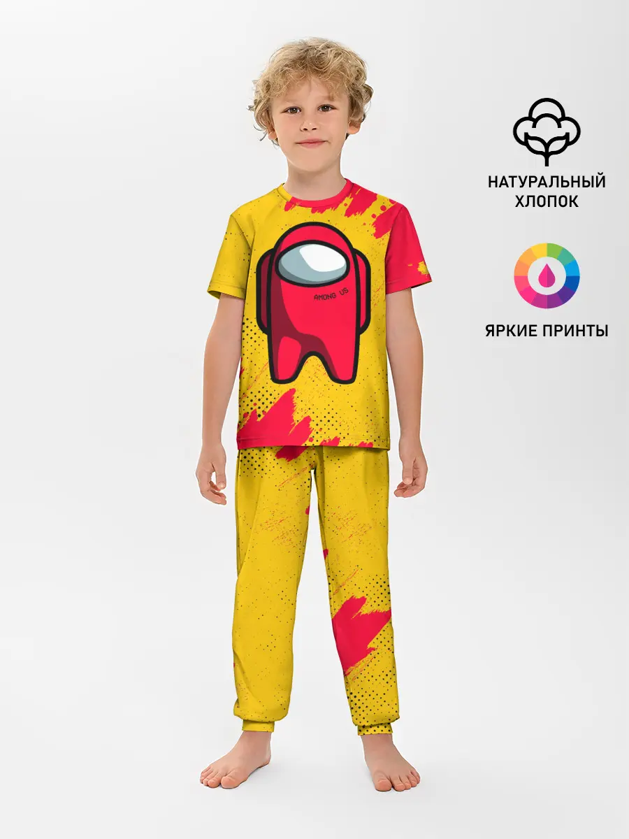 Детская пижама с брюками / AMONG US - КРАСНЫЙ