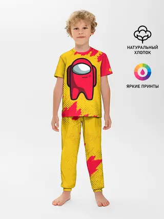 Детская пижама с брюками / AMONG US - КРАСНЫЙ