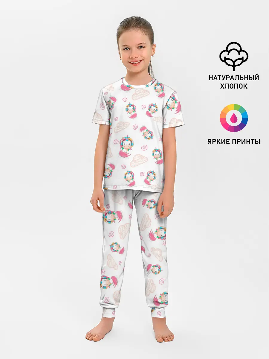 Детская пижама с брюками / Радужные Единороги