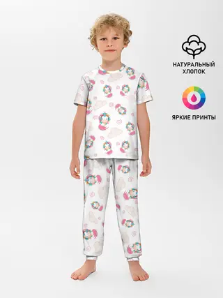 Детская пижама с брюками / Радужные Единороги