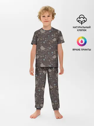 Детская пижама с брюками / Осенняя абстракция