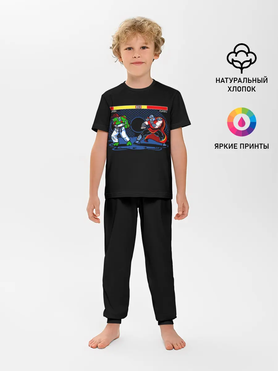 Детская пижама с брюками / Черепашки 8 бит