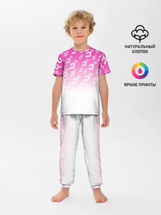 Детская пижама с брюками / Паттерн розовый джоджо