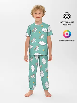 Детская пижама с брюками / Любовь к единорогам