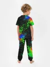 Детская пижама с брюками / Врывающийся Монки. Радужный фон