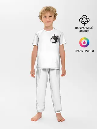 Детская пижама с брюками / КОТ В СЕРДЦЕ