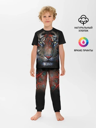 Детская пижама с брюками / Цветной тигр