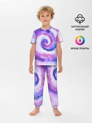 Детская пижама с брюками / TIE-DYE PURPLE