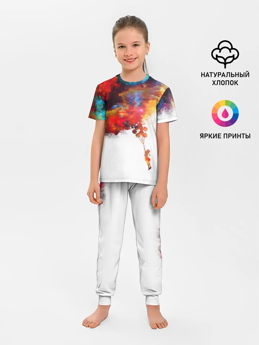 Детская пижама с брюками / Девочка с шарами