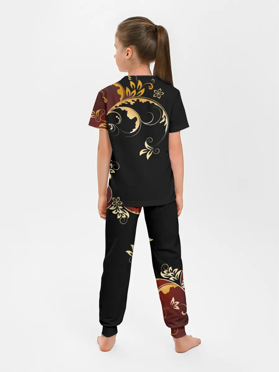 Детская пижама с брюками / Узор - Хохлома